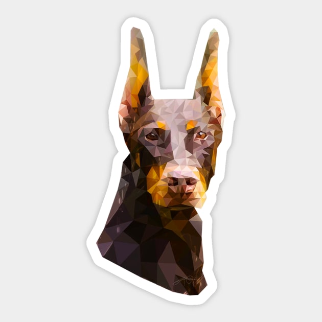 Dobermann (Low Poly) Sticker by lunaroveda